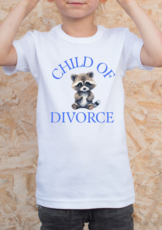 Emotional Support Raccoon Tee – Child of Divorce Edition