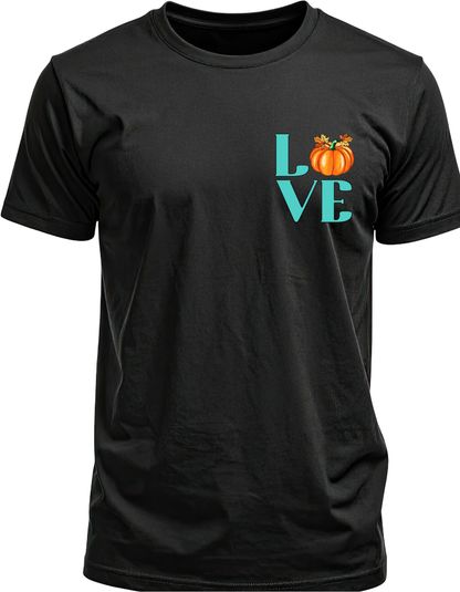 Pumpkin Love Fall Pocket Design T-Shirt
