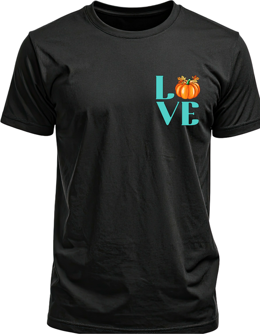 Pumpkin Love Fall Pocket Design T-Shirt