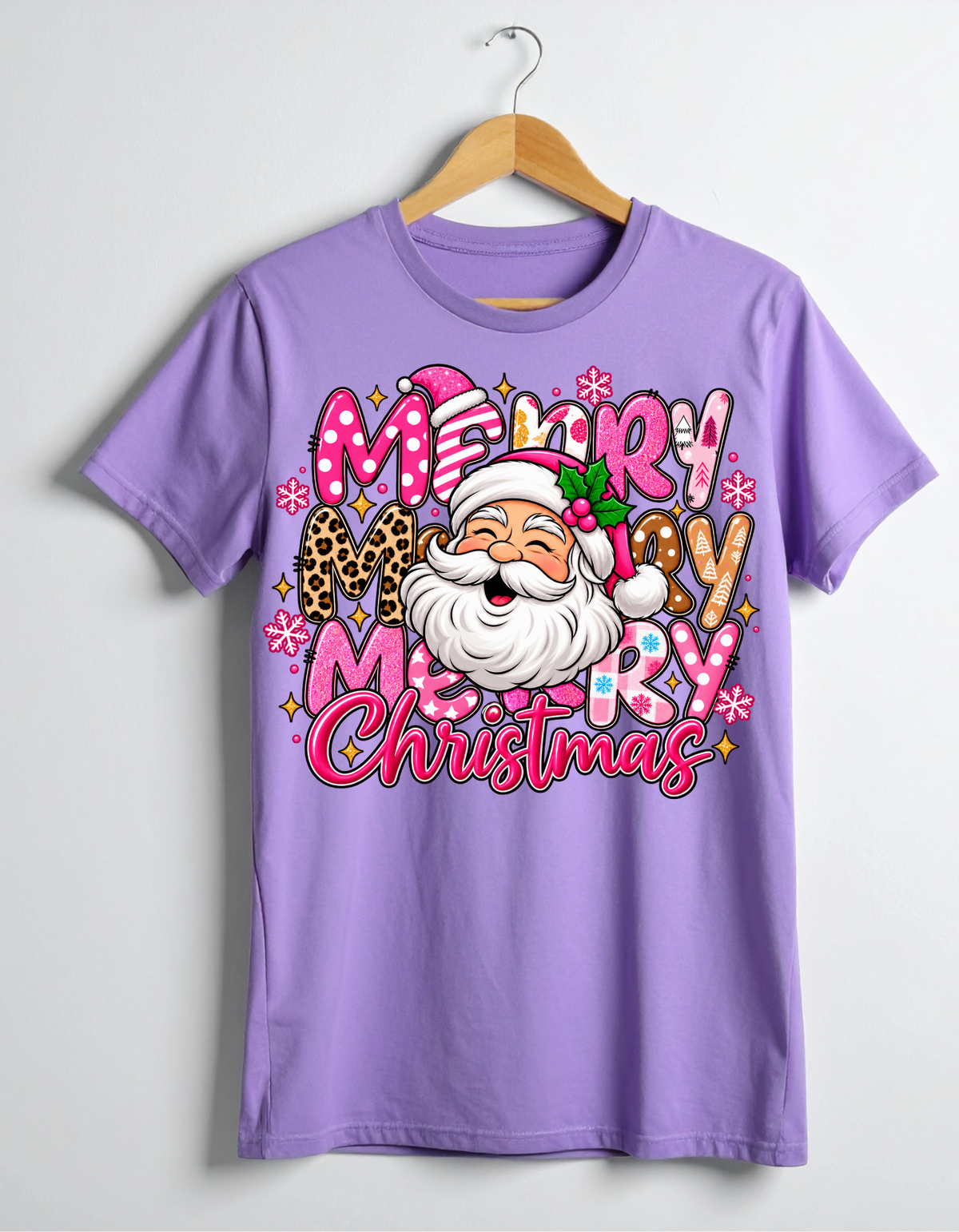 Merry Christmas Colorful Retro Christmas T-Shirt - product mockup