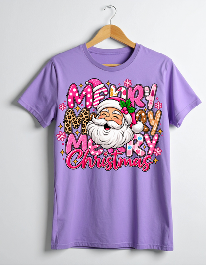 Merry Christmas Colorful Retro Christmas T-Shirt - product mockup