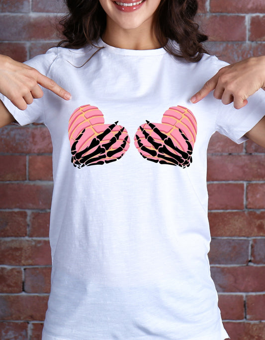 Skeleton Hands Pink Conchas T-Shirt