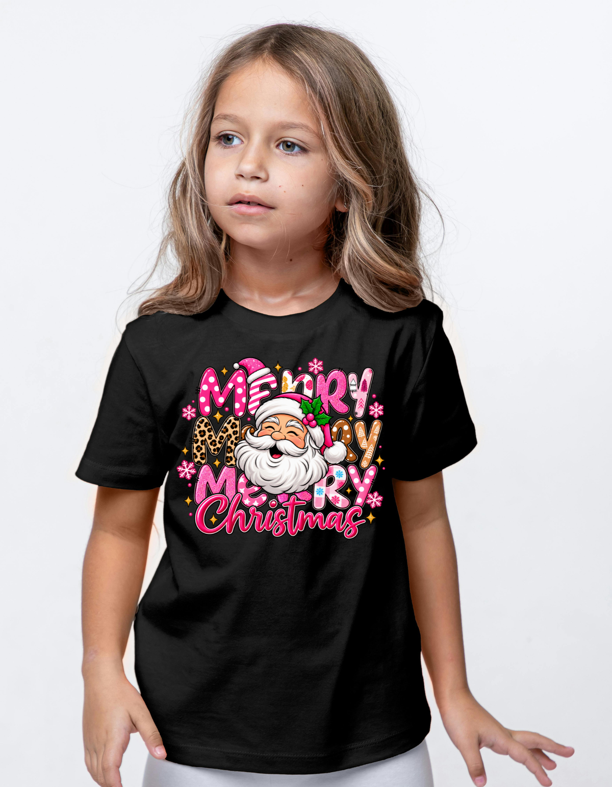 Merry Christmas Colorful Retro Christmas T-Shirt - product mockup