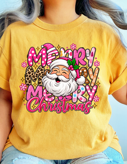 Merry Merry Merry Christmas Santa T-Shirt - product mockup
