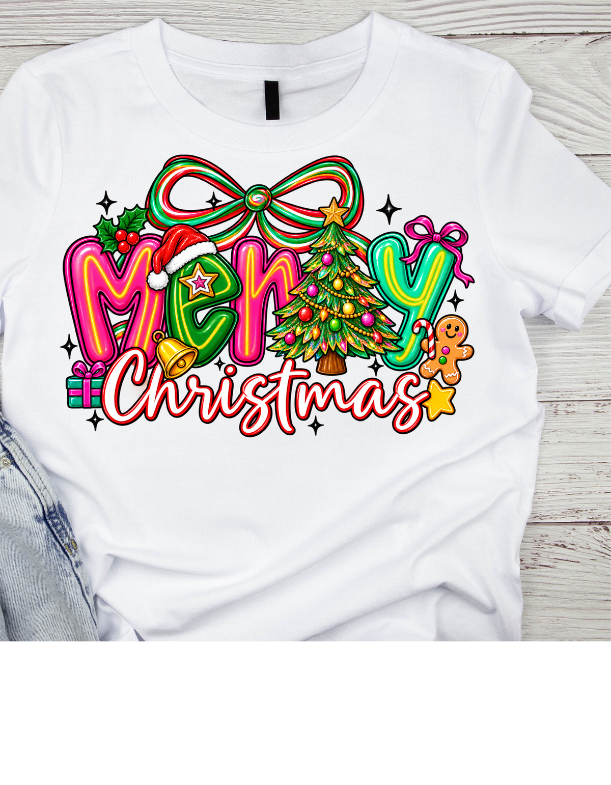 Merry Merry Merry Christmas Santa T-Shirt - product mockup