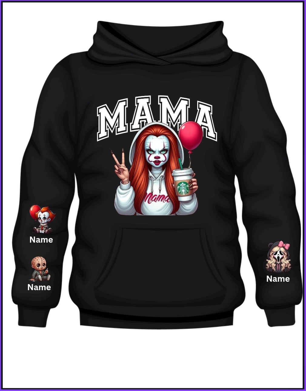 Horror Mama Custom Crewneck or Hooded Crewneck