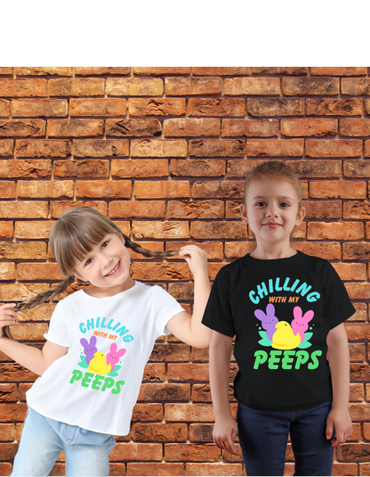 Chilling With My Peeps – Kids Tee 🐣💜💛💗