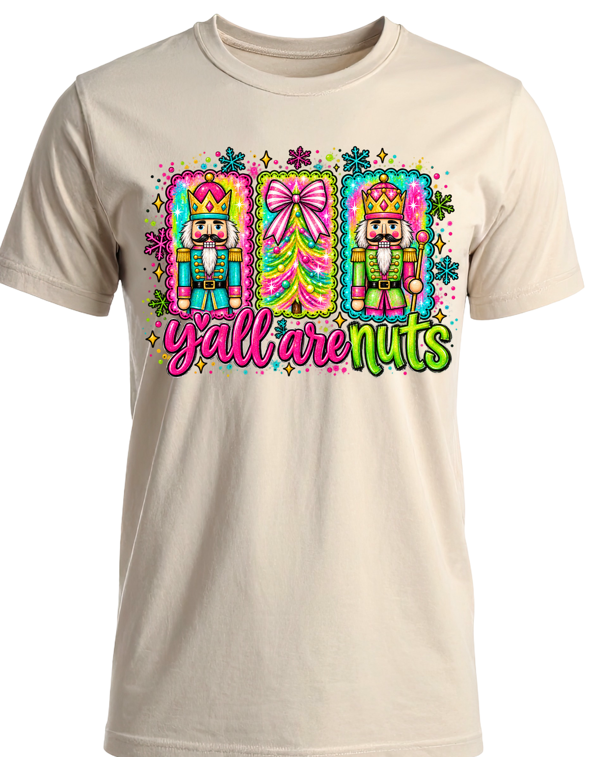 Y'all Are Nuts Christmas Nutcracker T-Shirt - product mockup